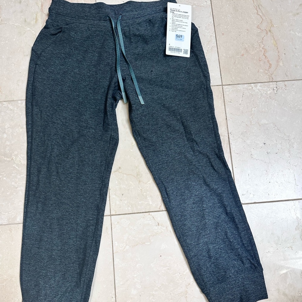 Gray-green Jogger Pants with Drawstring